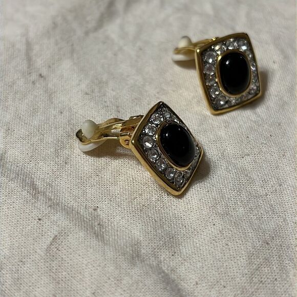 Rhinestone Clip on Earrings - Sparkling & Beautiful - Picture 4 of 11